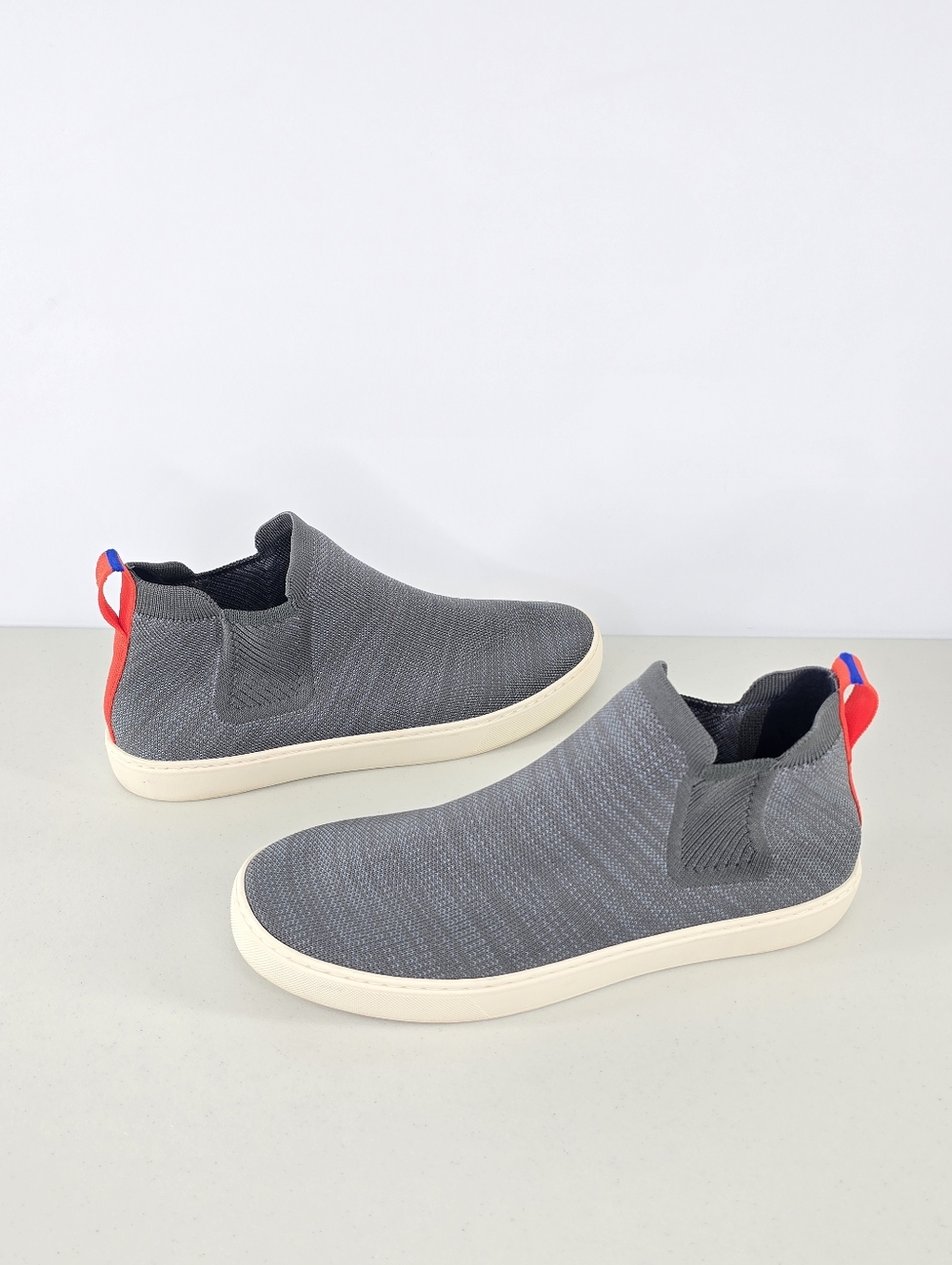 Rothy’s The Chelsea Gray Melange Knit High Top Slip On Sneakers Women's Size 12